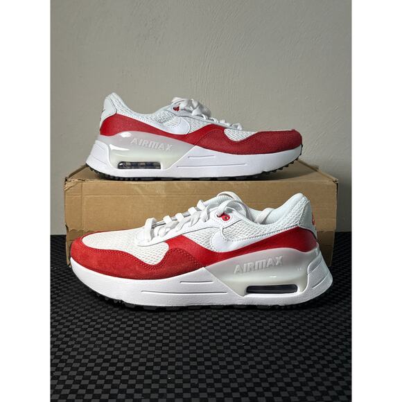 New Nike Air Max Systm, White and University Red, Size 9.5 Men’s or 11 Women’s - Picture 1 of 11